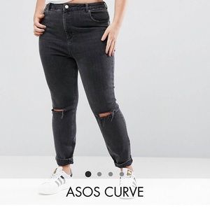 ASOS Curve Black (washed) Denim Mom Jeans